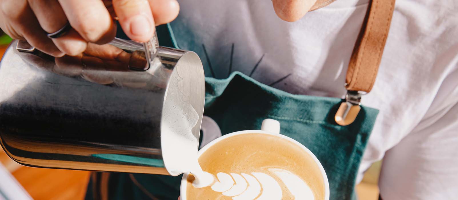 Cup of coffee with latte art
