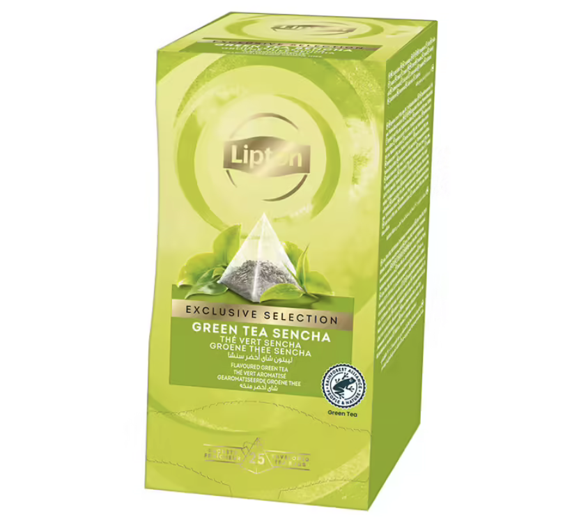 SENCHA GREEN TEA – 25 PYRAMID TEA BAGS – EXCLUSIVE SELECTION – LIPTON